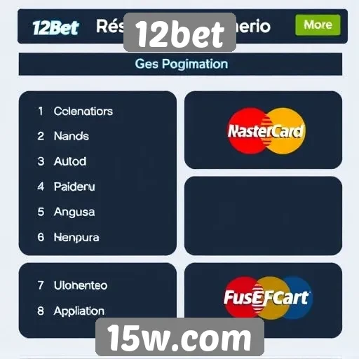 Métodos de pagamento disponíveis no 12bet